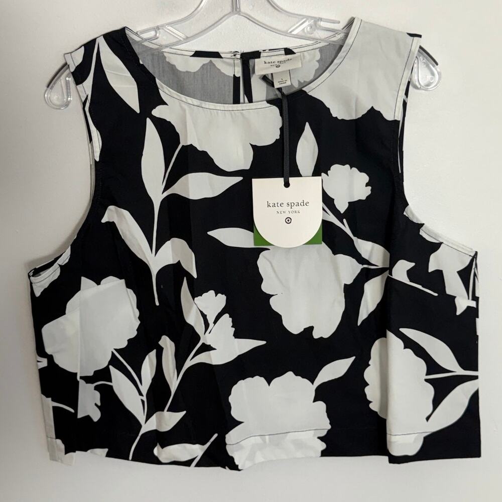 Kate Spade for Target Cropped Black and white floral top NWT size large